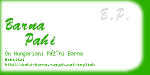 barna pahi business card